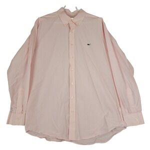 Vineyard Vines Slim Fit Whale Shirt‎ Men's XL Pink Gingham Long Sleeve Cotton